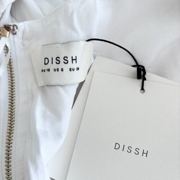 DISSH Tina White Twist Cutout Linen Mini Dress - Picture 10 of 10